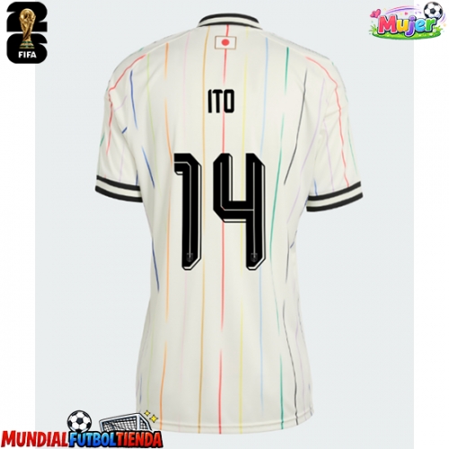 Camiseta Japón Junya Ito #14 Segunda Equipación Replica Mundial 2026 para mujer mangas cortas